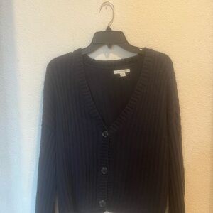 Women's Black Ribbed Sweater